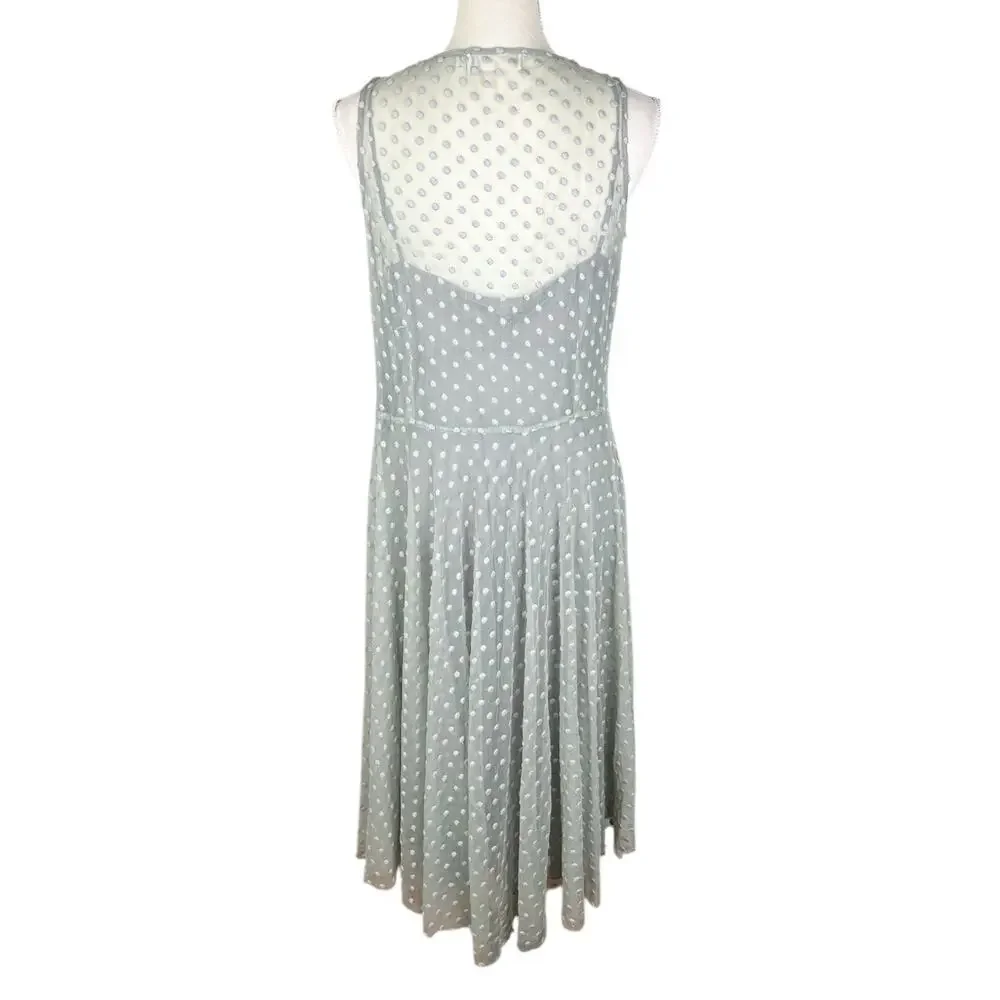 Johnny Was 4 Love and Liberty Mesh Polka Dot Midi Dress Whimsy Boho Size Large - Picture 3 of 10